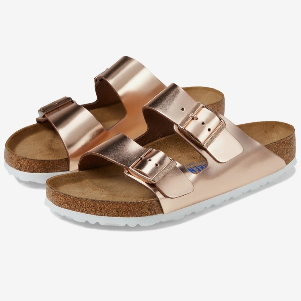 Birkenstock Arizona BS Chrome Soft Footbed Womens Size 6 Brand New With Tags